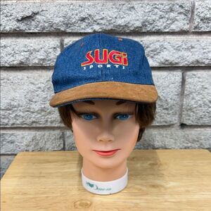 Vintage 90’s Sugi Sports Kids Denim and Tan Cap